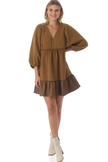 Hot Crosby By Mollie Burch Addison Dress - Sepia