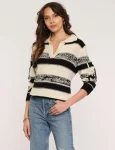 New Heartloom Joy Sweater In Ivory Stripe