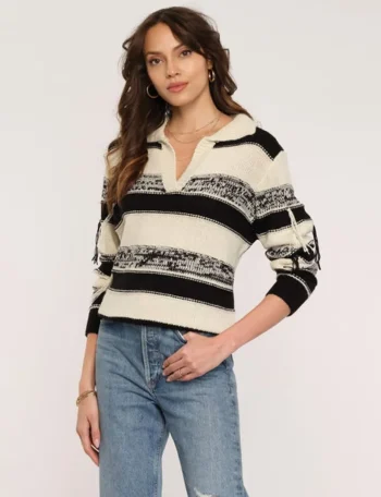 New Heartloom Joy Sweater In Ivory Stripe