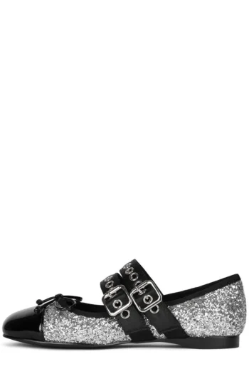 New Jeffrey Campbell Balletic Silver Glitter Black