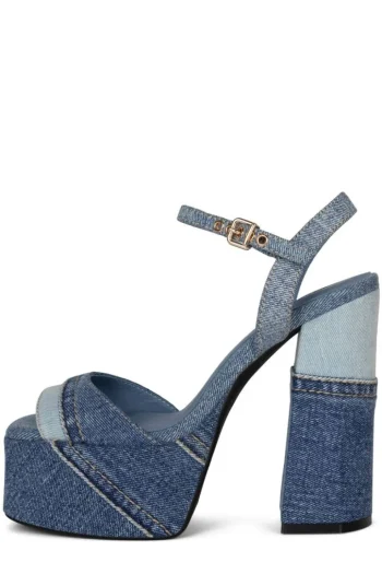 Fashion Jeffrey Campbell Girlfriend Blue Denim Platform