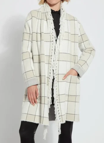 Online Lysse Mystic Fringe Sweater Coat Winterland Plaid