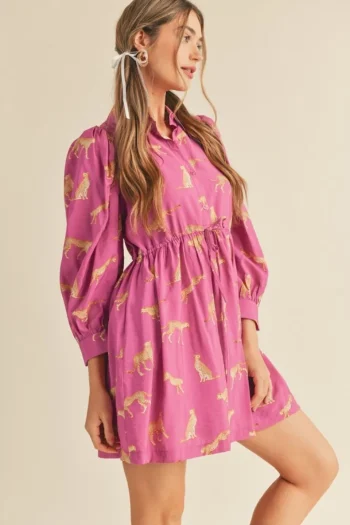 Online &Merci &Merci Cheetah Print Button Down Dress