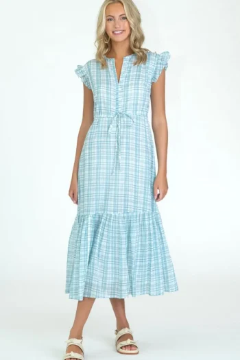 Discount Olivia James The Label Delia Dress Country Plaid Blue