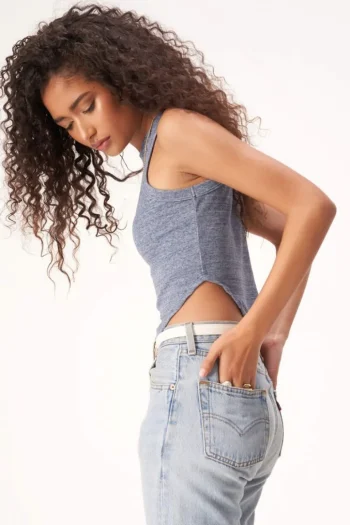 Hot Project Social T Dasha Tank Navy Peony