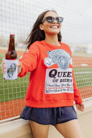 Fashion Queen Of Sparkles Queen Of Beers Sweatshirt