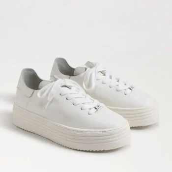 Outlet Sam Edelman Pippy White Leather Sneaker