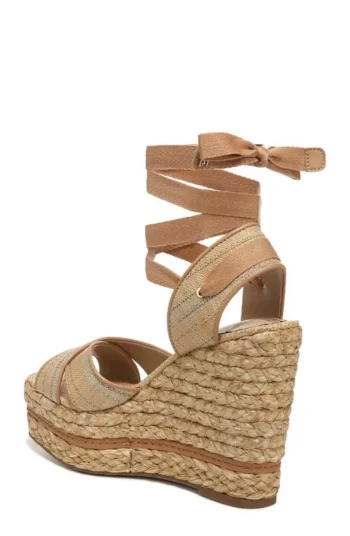 Sale Sam Edelman Vaughn Ankle Wrap Espadrille Platform Wedge Sandal