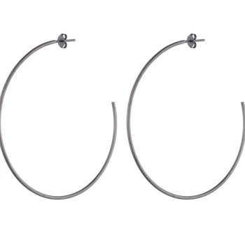 New Sheila Fajl Jillian Hoops Gun Metal
