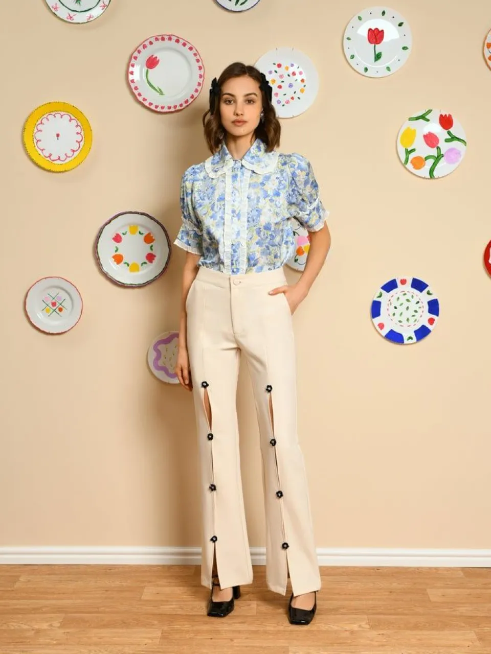 sister-jane-sky-floral-ruffle-tplLrVjM-3.webp Hot Sister Jane Sky Floral Ruffle Blouse - Cornflower Blue