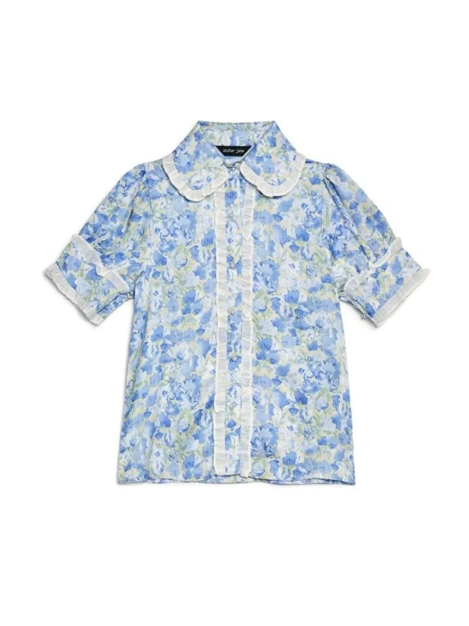 sister-jane-sky-floral-ruffle-tplLrVjM-5.webp Hot Sister Jane Sky Floral Ruffle Blouse - Cornflower Blue
