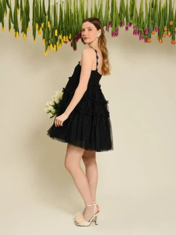 Online Sister Jane Sofie Spot Tulle Mini Dress - Black