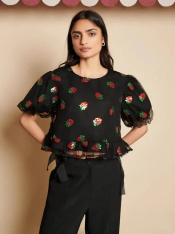 Clearance Sister Jane Strawberry Sequin Top