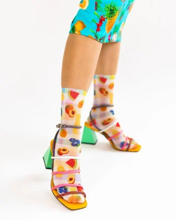 Clearance Sock Candy Gingham Fruits Ankle Sock