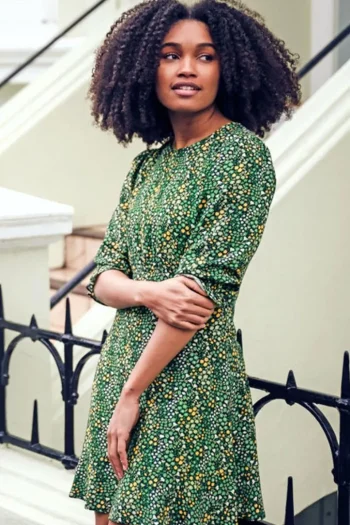 Discount Sugarhill Brighton Lorelei Dress - Black/Green, Ditsy Floral